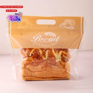 Plastic Bread Bags for Homemade Bread, Freezable Seal Tight Cellophane Bags for - Picture 1 of 12