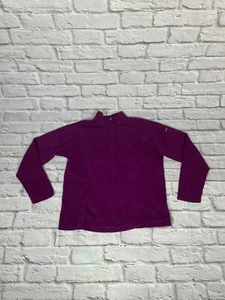 LL Bean Women's Fleece 1/4 Jumper Size L Large 12-14 Grade A Purple - Picture 1 of 10
