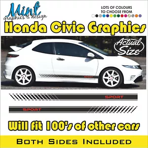 Honda Civic Type R Side Sport Vinyl Stripes Decals Stickers Graphics NO P&P 005 - Picture 1 of 4