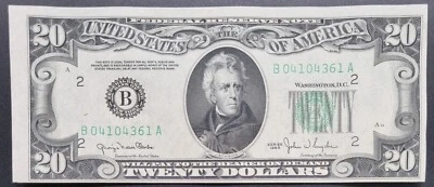 1950 Twenty Dollar Federal Reserve Note $20 Bill UNCIRCULATED #82887 - Image 1 of 2