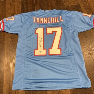 Ryan Tannehill Autographed Tennessse Custom Blue Football Jersey - BAS - Picture 1 of 4