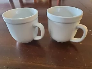 Set of 2 Pottery Barn Suppertime Coffee Mugs 12 oz Wide Rim RETIRED PATTERN - Picture 1 of 3