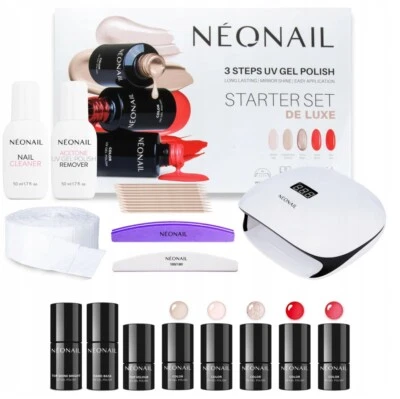 NEONAIL DE LUXE Set 5x UV Nagellack 3ml LED Lampe 36W/48 Geschenkbox STARTER SET - Bild 1 von 4