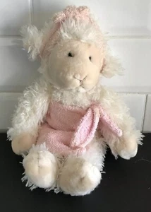 Russ Berrie 'Spaa Baasley' White Lamb Plush Toy Soft Toy Wearing Bath Towel - Picture 1 of 7