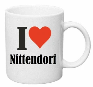 Kaffeetasse I Love Nittendorf Keramik Höhe 9,5cm in Weiß - Bild 1 von 1