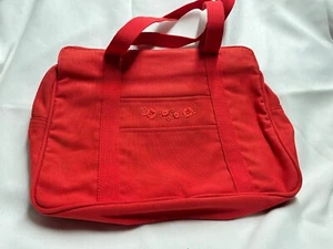 Purse- Red Canvas- 13" x 10 x 3" - Picture 1 of 7