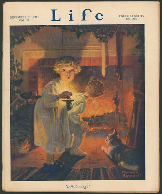 Life Magazine December 16 1920 Norman Rockwell Art "Is He Coming?" Santa Claus - Image 1 of 4