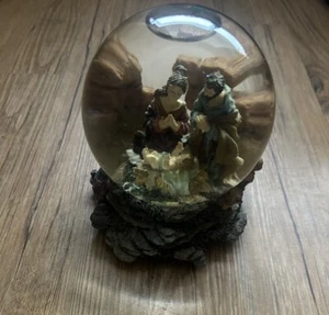 Jesus Maria Josef 6" Weihnachten Schneekugel Schlaf im himmlischen Frieden Spieluhr - Bild 1 von 4