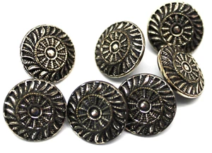 Vintage 1950's VolsWagen Ges. Gesch Round Pinwheel Buttons Lot of 7 Steel 3/4" - Picture 1 of 3