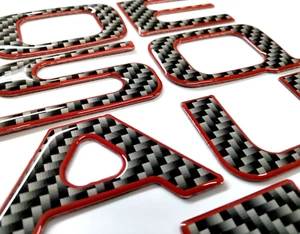 3D DOMED CARBON RED OUT TAILGATE LETTERS FOR TOYOTA SEQUOIA 2007 - 17 US MADE - Picture 1 of 1