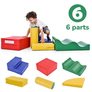 6 TLG Kinder Bauklötze Treppe Rutsche Klettern Spielzeug weiche Bauklötze NEU - Bild 1 von 9