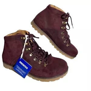 Birkenstock Jackson Hiker Mountain Boots Burgundy Oiled Suede Men's 8 Women's 10 - Picture 1 of 19