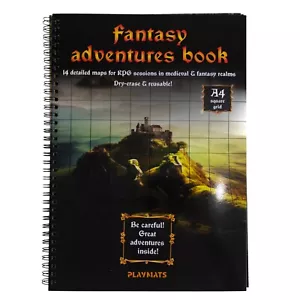 A4 Fantasy/Medieval dry erase book for RPG games - square grid - Picture 1 of 11