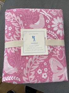 NEW PBK Pottery Barn Kids HANNAH'S Full Queen Duvet Cover Pink Butterfly Bird - Picture 1 of 7