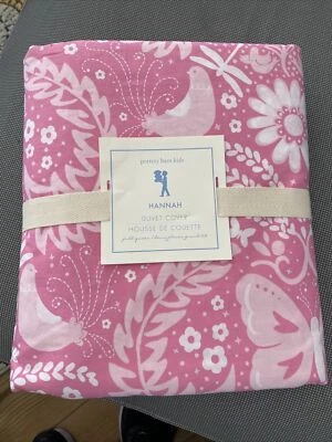 NUEVO PBK Pottery Barn Kids HANNAH'S Funda Nórdica Completa Reina Rosa Mariposa Pájaro Foto 1 de 4