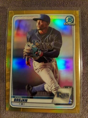 2020 Bowman Chrome Vidal Brujan Tampa Bay Rays True Gold Prospect Ref 11/50 💎 - Image 1 of 2