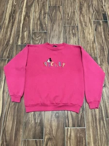 Vintage 90s Pink Disney Mickey Mouse Sweatshirt Size M - Picture 1 of 3