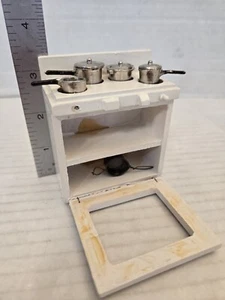 Dollhouse Miniature Kitchen Furniture - Kitchen Stove w/ Pots & Pans FREE SHIP - Picture 1 of 5