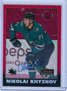 NIKOLAI KNYZHOV 2020-21 UPPER DECK O-PEE-CHEE OPC PLATINUM ROOKIE AUTO RED