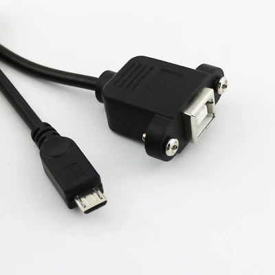 10pcs Micro USB 5 Pin Male to USB 2.0 B Female Socket Printer Panel Mount Cable - Image 1 of 4