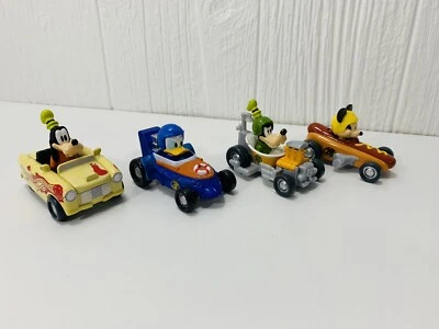 Disney Roadster Racers Diecast Cars  Mickey Mouse Goofy Donald Goofy Lot Of 4 - Image 1 of 4