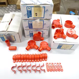 Joblot RED 25mm Conduit Accessories Couplings TEE Angle and Single Boxes Centaur - Picture 1 of 10