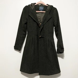 ModCloth Set For The Solstice Wool Blend Coat XXS Green Dark Academia Twee Fall - Picture 1 of 9