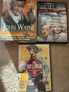 Western & OLD MYSTERY MOVIE COLLECTION, JOHN WAYNE, RIFLEMEN, 4 MYSTERY CLASSICS - Picture 1 of 8