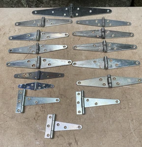 15 Vintage T &  Strap Hinges  Assorted sizes - Picture 1 of 15