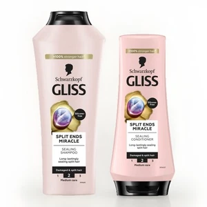 SCHWARZKOPF Gliss Split Ends Miracle Shampoo And Conditioner Set For Dry Hair - Picture 1 of 7