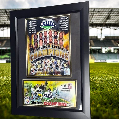 Pittsburgh Steelers Super Bowl XLIII Picture in Frame Size 18" x 14" X 1" - Image 1 of 1