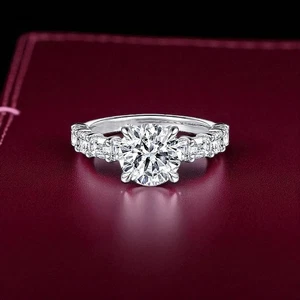 2.00 Ct Round Cut 950 Platinum Diamond Woman Engagement Ring IGI Lab Created - Picture 1 of 13