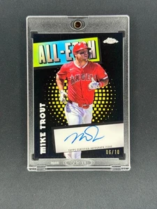 Mike Trout 2025 Topps Chrome All Etch Black Refractor Auto /10 Angels - Picture 1 of 2