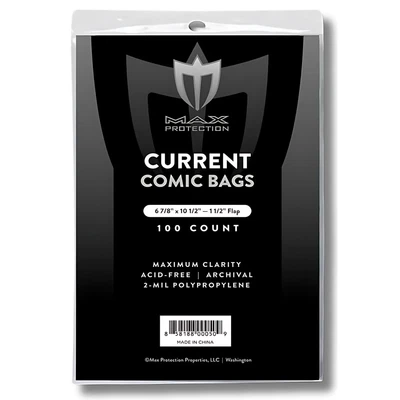 Max Protection Max Pro Current Comic Bags 500ct - Archival Quality Acid-Free - Image 1 of 4