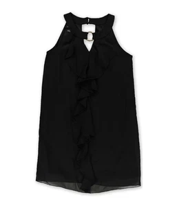 BCX Womens Ruffle Charm Shift Dress, Black, Juniors, Small - Picture 1 of 1