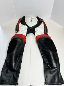 DAINESE Delta 3 Black / White / Red Motorcycle Leather Pants XS Mens - Picture 1 of 7