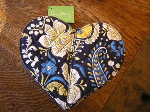 Vera Bradley Heart~Shaped Jewelry Box Organizer Quilted ELLIE BLUE Pattern~~NWT! - Picture 1 of 6