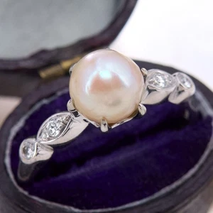 Elegante anello anniversario in argento sterling 925 con perle Natura... - Foto 1 di 7