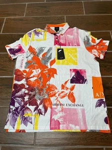 Armani Exchange Men's Boxy-Fit Collage-Print Button-Down Camp Shirt Size L NWT - Picture 1 of 9