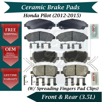 Bosch OEM Front & Rear Ceramic Brake Pads Kit For 2012-2015 Honda Pilot Lifetime - Image 1 of 4