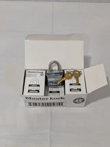 Master Lock Padlock: Laminated Steel, Keyed Different, 1-9/16" Wide Box of 6 #3 - Picture 1 of 5