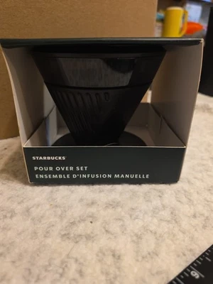 Starbucks Black Pour Over Set Coffee Funnel Brewing Manual Coffee Maker - Image 1 of 4