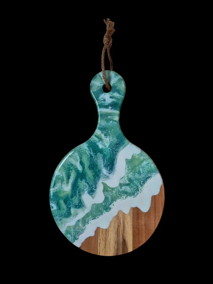 Tabla de Queso Wave Charcuterie Verde Mar y Blanco Foto 1 de 3