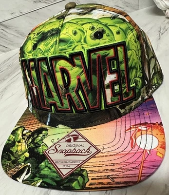 Gorra SnapBack Bioworld Hulk de Marvel Comics nueva con etiquetas Incredible Hulk Foto 1 de 4