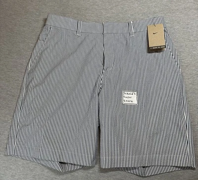 Nike Tour Chino 8” Golf Shorts White Blue Seersucker Men’s Sz 36 FQ2091-410 $85 - Image 1 of 4