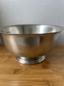 Vintage Pewter Bowl by International Pewter Co Paul Revere Style Footed 9” - Picture 1 of 11