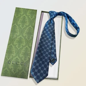 Herren Krawatte G G Zeichendruck zarte formelle Herrenkrawatte Hochzeit Business - Bild 1 von 5