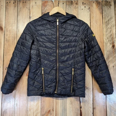 Barbour International Girls Ringside Quilted Jacket Navy Size Large Aged 9-10 - Image 1 of 4