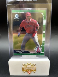 2019 Bowman Chrome Mike Trout Green Refractor #/99 - Picture 1 of 2