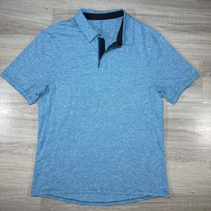 Polo Lululemon Luxtreme Zip Anteriore Performance Blu Uomo Taglia XL Elasticizzata - Foto 1 di 6